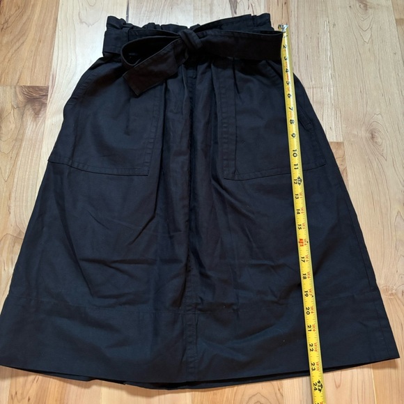 NWT Madewell Belted Linen Blend Black Midi Skirt - Picture 2 of 9